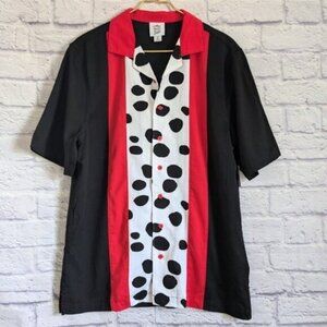 Disney Dress Shop 101 Dalmatians Bowling Shirt S Black NEW Pongo Disneybound